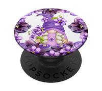 Floral Violet Flower For Hippe Mom Aesthetic Purple GNOME PopSockets PopGrip Adhesivo