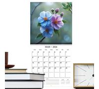 Floral Wall Calendar, 2026 Monthly Planner, Aesthetic Date Organizer Tool, 11.02x11.02 Inches, Decorative Scheduling Accessory for Cubicle, Car, School, Kitchen, Travel, Classroom Use