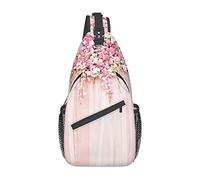 Floral Wall Spring Flower Sling Bag, Mochila de Hombro Paquete de Pecho Causal Crossbody Daypack para Mujeres Hombres Senderismo Viajes