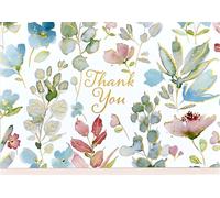 Floral Watercolor Thank You Notes (14 cards, 15 self-sealing envelopes)