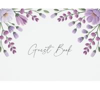 Floral Wedding Guest Book: Botanical Guestbook with Lavender Design, Sign In Book for Wedding Reception, Bridal Shower, Engagement Party Keepsake