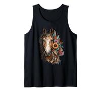 Floral Wild Horse Country Equitación Boho Western Cowgirl Camiseta sin Mangas
