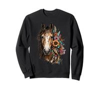 Floral Wild Horse Country Equitación Boho Western Cowgirl Sudadera