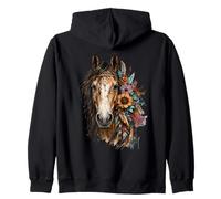 Floral Wild Horse Country Equitación Boho Western Cowgirl Sudadera con Capucha