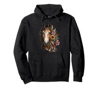 Floral Wild Horse Country Equitación Boho Western Cowgirl Sudadera con Capucha