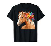 Floral Wild Horse Girl Country Horse Riding Daughter Girls Camiseta