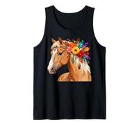 Floral Wild Horse Girl Country Horse Riding Daughter Girls Camiseta sin Mangas