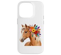 Floral Wild Horse Girl Country Horse Riding Daughter Girls Carcasa para iPhone 14 Pro