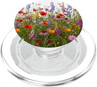 Floral Wildflower Botanical Mixed Flower Bouquet White PopSockets PopGrip para MagSafe