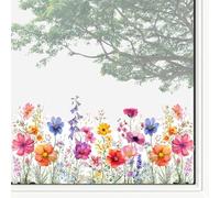 Floral Window Sticker, Double Sided Floral Sticker, Removable Static Decal, 11.81x23.62 inches Blue Wind Chime Flowers Decoration for Glass Doors, Home, Nursery