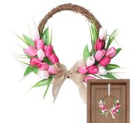 Floral Wreath - Welcome Artificial Garland | 40x40cm Spring Flower Wreath 250g Fabric PE for Living Room Bedroom Indoor Outdoor Home Window Wall Wedding Holiday Festival