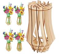 FloralGrace 1 jarrón de madera para flores Lego, soporte de madera para Lego Rosas, flores de cerezo, girasoles, tulipanes, narcisos, loto