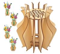 FloralGrace 1 jarrón de madera para ramo de flores Lego, soporte de madera para rosas, flores de cerezo, girasoles, tulipanes, narcisos, loto (florero oblicuo)