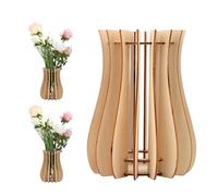 FloralGrace 1 Piece Wooden Vase for Flowers, Flower Vase for Bouquet, Wooden Stand for Roses, Cherry Blossoms, Sunflowers, Tulips, Daffodils, Lotus (Vertical)