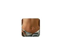 FloralGrace 1 Pieza de Cadena de Cintura de Oro, Cadena de Vientre Dorada, Ajustable, Resistente al Agua, Perlas de Bikini Sexy para Mujeres, Perlas de satélite, Diamante, joyería para Mujeres