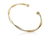 FloralGrace 1 Pieza Pulsera de Oro de Ley para Mujeres Brazalete Dorado Ajustable Joyería Moda Sencilla Abierta