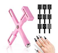 FloralGrace 10 Piezas Cat Eye UV Gel Magnet Set, 5 en 1 Bolígrafo Magnético Multifuncional, 9 Piezas Placas Magnéticas para Diseño de Uñas, Estudio de Uñas o DIY