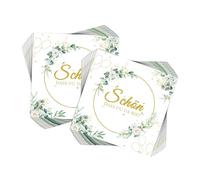 FloralGrace 40 unidades de servilletas para cumpleaños, Qué bueno que estás aquí, servilletas para bodas y cumpleaños con eucalipto, servilletas verdes de 2 capas