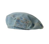 FloralGrace Boina vaquera para mujer vintage, Y2K Gorros Kpop, Painters Hat, gorro deslizante, boina para mujer, boina para hombre, invierno, boina francesa negra unisex (A)