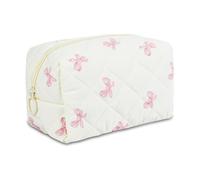 FloralGrace Bolsas de Maquillaje de Doble Capa para Mujeres están Hechas de Tejido de algodón con Interior de algodón PP, Plegables, Lavables, Resistentes a la Suciedad y