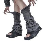 FloralGrace Damen Y2k Strick Stulpen Harajuku Japanische Lange Stiefelsocken Kawaii Lolita Winter