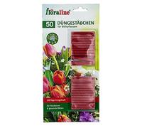 floraline® | 50x Blühpflanzen - Düngestäbchen | pro Stäbchen: Dünger für bis zu 100 Tage prächtige Blumen mit wundervollen Blüten | für z. Bsp. Rosen, Dahlien, Orchideen, Begonien, Hibiskus
