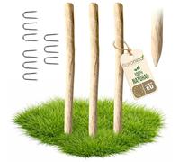 Floranica 3 poteaux en noisetier 150 cm, Bois pour clôture à piquets, Support d’arbre, pieux pointus pour Jardin et Potager