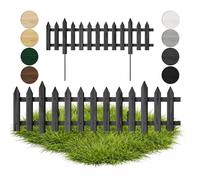 Floranica 3 uds valla de jardín valla decorativa valla decorativa valla de listones 100 cm de largo con postes metálicos para jardín delantero y huerto altura 30 cm verde