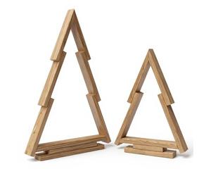 Floranica Árbol de Navidad Set de 2 No tratado Árboles de Madera de Pino Decoración Navideña Alternativa Adornos de Navidad Decoración de Exterior, Decoración de Invierno