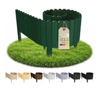 Floranica Borde Jardín H 10 x L 200 cm Verde Bordura Madera Flexible | Borde enrollable de pino para césped, caminos y arriates, recortable a medida - lamas de 4,4 x 1,6 cm