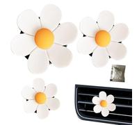 Florat coche de la adherencia | Daisy Charm Viento Decoración 3pcs | Elegante soporte automático Perfume accesorio Aire Climatización Viento