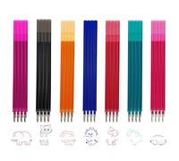 FloraVigo 28 minas borrables compatibles con Legami, borrado limpio, escritura suave, punta de 0,7 mm, altura de 13 cm (7 colores, 28 unidades)