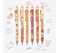 FloraVigo 6 bolígrafos capybara de 0,5 mm borrables, el cuerpo del bolígrafo está provisto de un adorable diseño de capibara y, por lo tanto, es adecuado para que los estudiantes escriban