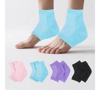 FloraVigo - Calcetines hidratantes reutilizables para la noche, 4 calcetines de gel ventilados con punta abierta, silicona suave, calcetín para mejorar los pies