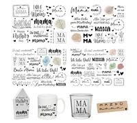 FloraVigo Rub On Pegatinas aprox. A5, 19 x 14 cm, decoración para cumpleaños, vela, boda, hogar, lámina para muebles, vidrio, madera, álbum de fotos, decoración de bricolaje, estética (4 unidades