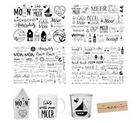 FloraVigo Rub On Pegatinas aprox. A5, 19 x 14 cm, decoración para cumpleaños, vela, boda, hogar, lámina para muebles, vidrio, madera, álbum de fotos, decoración de bricolaje, estetica (4 unidades)