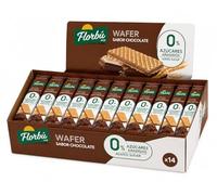 Florbú Barquillos Rellenos de Chocolate Sin Azúcares Añadidos Pack de 14 x 150 g | Obleas Crujientes con Crema de Chocolate | Fuente de Fibra | Snack y Postre Dulce | Total 2,1 kg