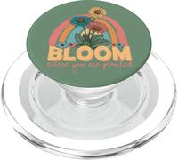 Florece Donde estás plantado Arco Iris de Flores Retro PopSockets PopGrip para MagSafe