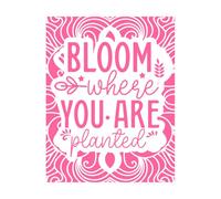 Florece donde estás plantado cita Pegatinas de tallado fino 52x66.8cm Impermeable Rosa