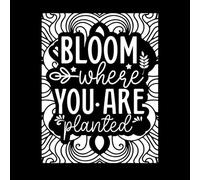 Florece donde estás plantado cita Pegatinas de tallado fino 64x82.2cm No se cae Blanco