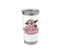 Florece donde estás Plantado Monarca Oruga Vaso térmico de acero inoxidable de doble pared