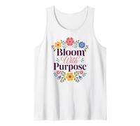 Florecer con propósito Cita Floral inspiradora Camiseta sin Mangas