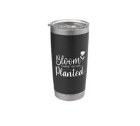 Florecer donde estás plantado, cita inspiradora, flor silvestre Vaso térmico de acero inoxidable de doble pared