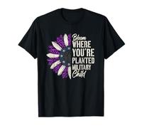 Florecer Donde Usted Está Plantado Niño Militar Leopardo Girasol Camiseta