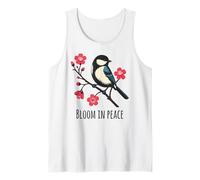 Florecer en Paz pájaro y Flor de Cerezo Serenity Art Camiseta sin Mangas
