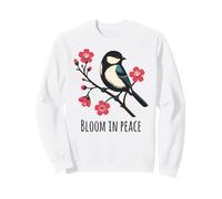 Florecer en Paz pájaro y Flor de Cerezo Serenity Art Sudadera