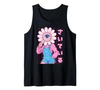 Floreciente Anime Flor Cabeza Chica Japonés Harajuku Weirdcore Camiseta sin Mangas