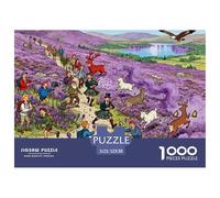 Florecimiento de la Heather en Las Tierras Altas Escocesas Puzzle De Madera Impermeable DIY Puzzles De 1000 Piezas Regalos para Adultos Imposible Rompecabezas Juegos Educativos