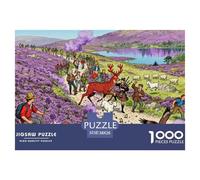Florecimiento de la Heather en Las Tierras Altas Escocesas Puzzle De Madera Impermeable DIY Puzzles De 1000 Piezas para Adultos Imposible Rompecabezas Juegos Educativos