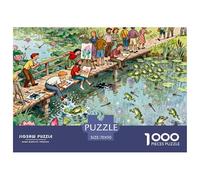 Florecimiento de Lotus en el Estanque en Verano Puzzle De Madera Impermeable Puzzles De 1000 Piezas para Adultos Desafiante Y Estimulante Rompecabezas para Decoración del Hogar